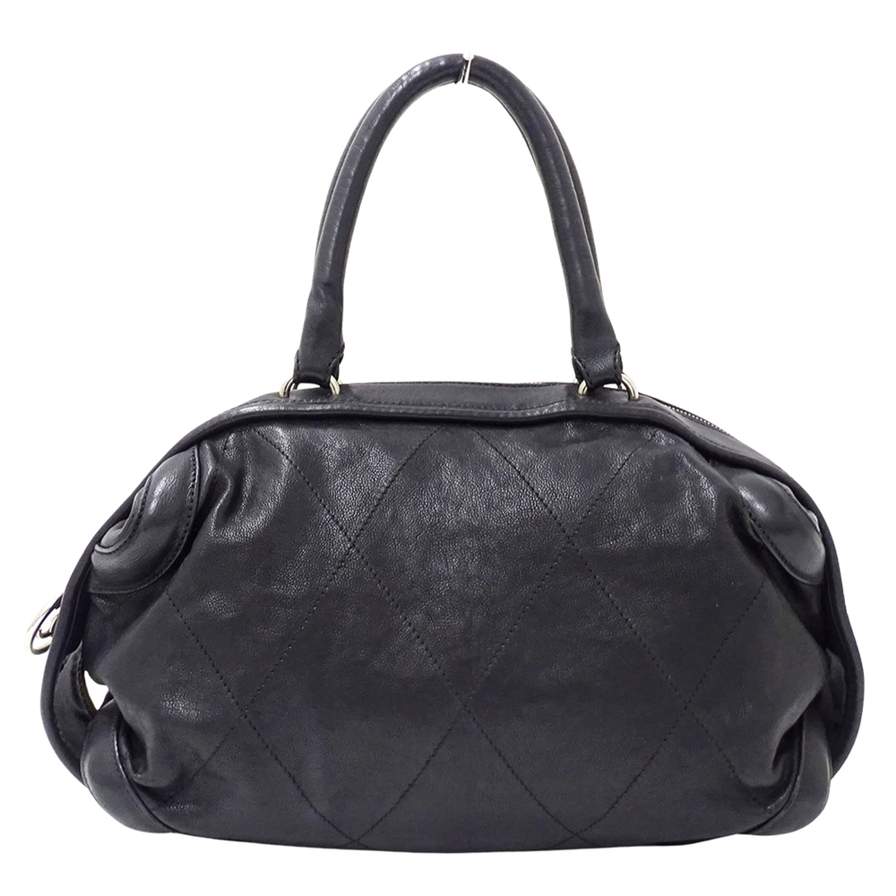 Chanel CHANEL Handbag Wild Stitch Women's Brand Leather Black Silver Hardware...